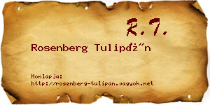Rosenberg Tulipán névjegykártya